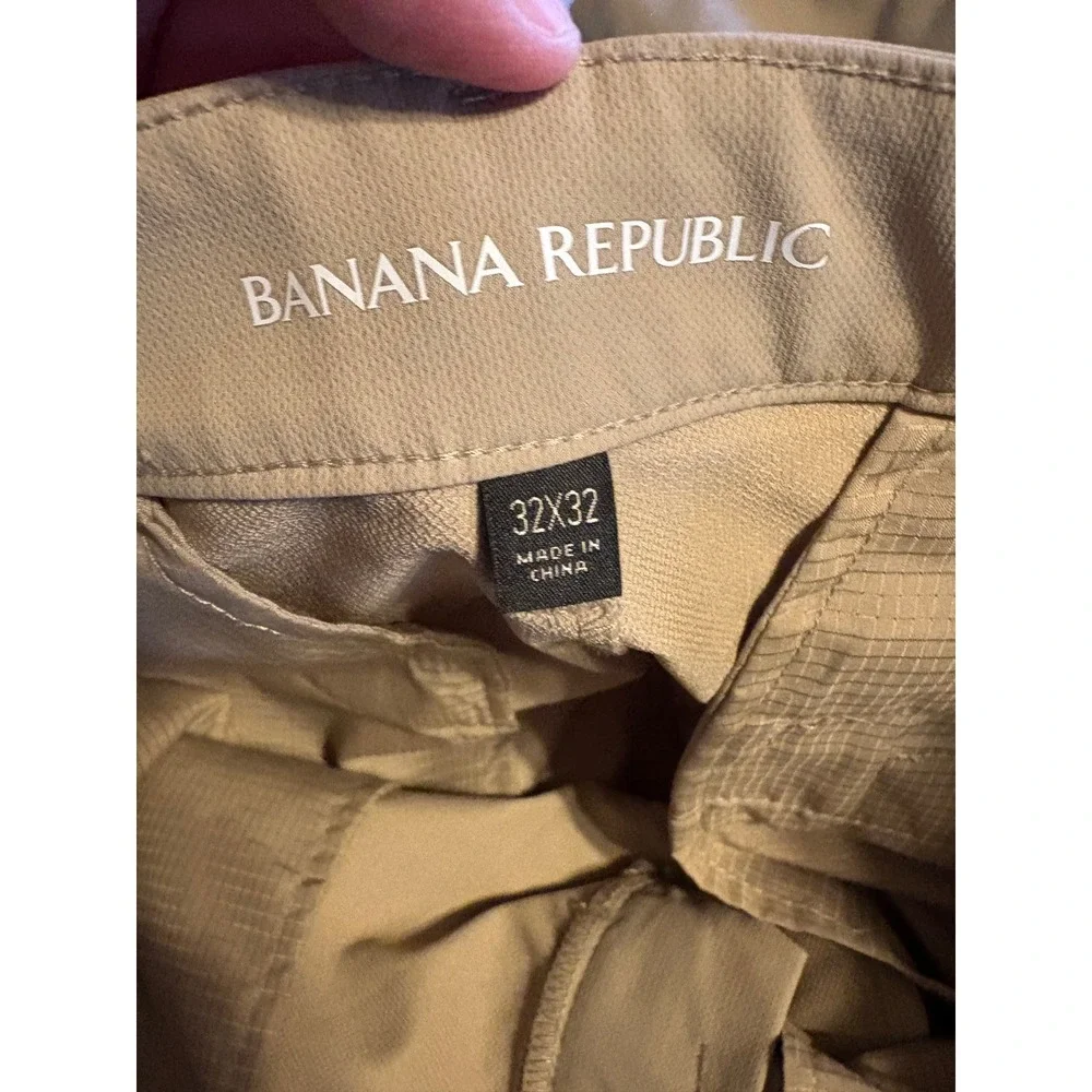 Banana Republic Performance Pants Mens 32x32 Tan Excellent Tech Chino Trousers